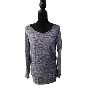 Athleta Womens Grey Marled Twist Back Long Sleeve Workout Top Size S #1